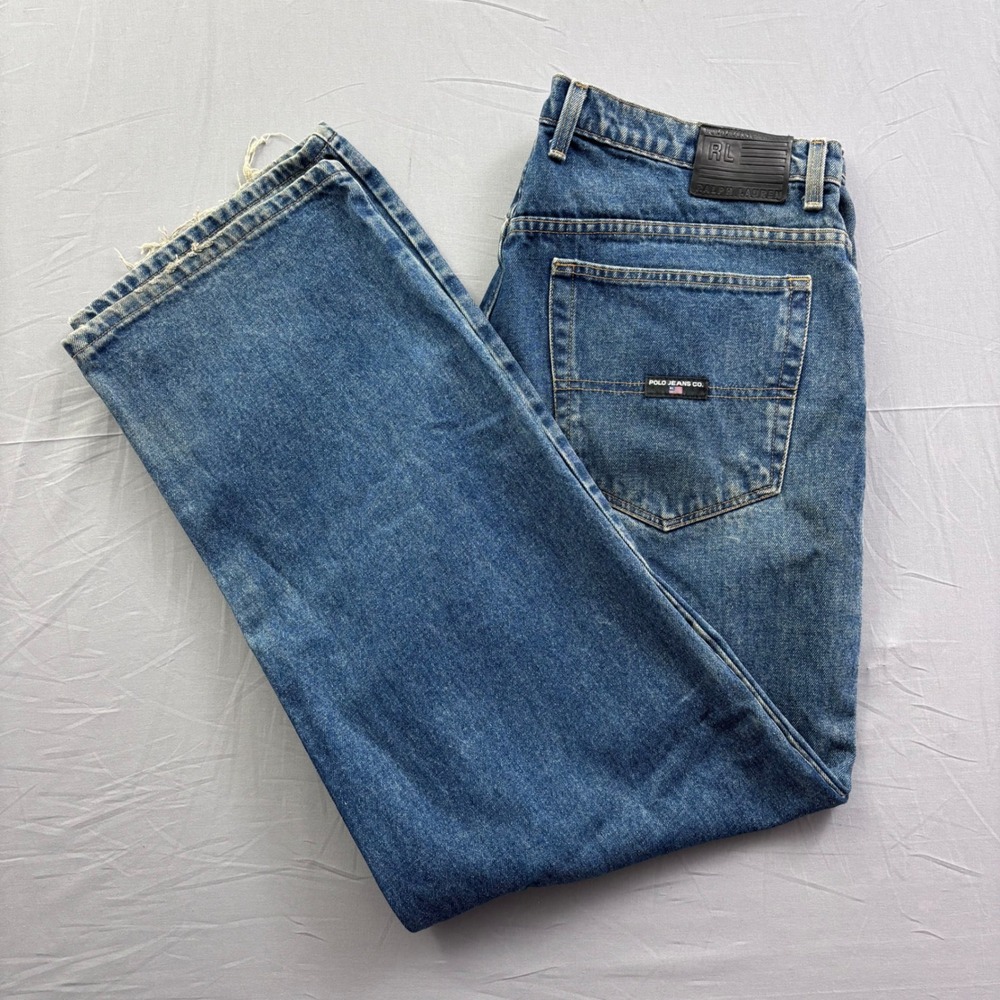 Polo Jeans Co Ralph Lauren Big Jean Mens 40x32 Medium Wash Straight Leg Denim